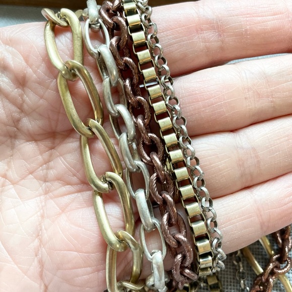 Layered Multicolor Chain Necklace - Picture 3 of 6